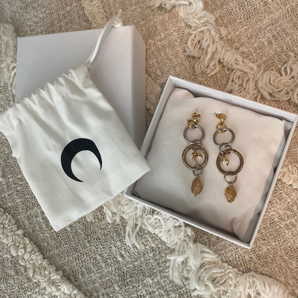 Marine Serre dangle logo earrings
